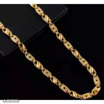 Stylish Golden Brass Chain Water And Sweat Proof Jewellery For Men-thumb0