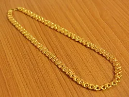 Pitaamaareg; Fashionable Golden Chain For Boys Criss Cross Necklace Chains For Men Women Girl Gold-plated Plated Brass Chain (20 Inch)Water And Sweat Proof Jawellery With Free Gift.-thumb2