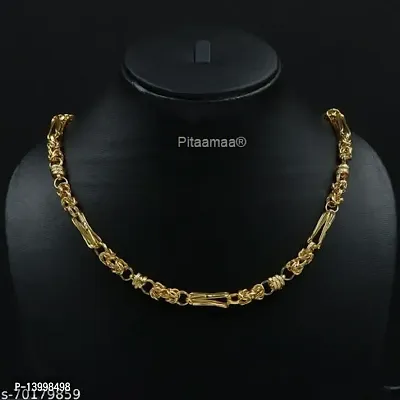 Pitaamaareg; 1 Gram Gold plated Chain For Boys and Man Gold-plated Plated Alloy Chain (20 Inch)Water And Sweat Proof Jawellery With Free Gift.-thumb3