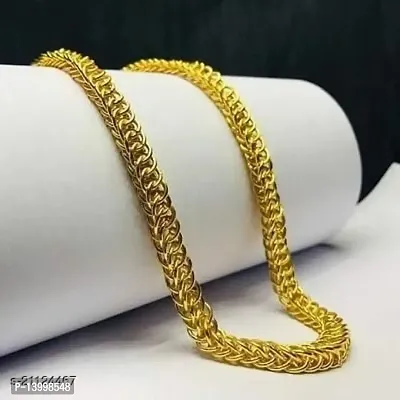 Pitaamaareg;  Gold New Trending Chain Gold-plated Plated Brass Chain (20 Inch)Water And Sweat Proof Jawellery With Free Gift.-thumb3