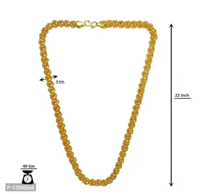 Pitaamaareg;  One Gram Gold Plated Brass Chain  for men Gold-plated Plated Brass Chain (20 Inch)Water And Sweat Proof Jawellery With Free Gift.