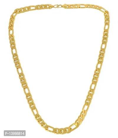 Pitaamaareg;  Men's 14k Solid Yellow Gold Figaro  Chain Necklace - Gold chain, figaro chains, real Gold chain (22 Inch)Water And Sweat Proof Jawellery With Free Gift.-thumb2