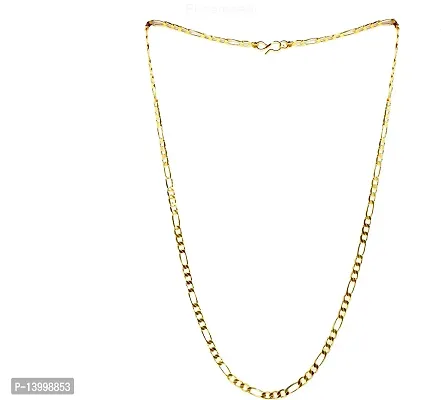 Pitaamaareg; Golden Chain For Boys Stylish Neck Chain Mens Jewellery Gold Chain For Men Boys Gold-plated Plated Brass Chain (22 Inch)Water And Sweat Proof Jawellery With Free Gift.-thumb0