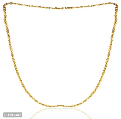 Pitaamaareg;  gold plated brass snake chain for men and women  Gold-plated Plated Brass Chain (22 Inch)Water And Sweat Proof Jawellery With Free Gift.-thumb4