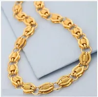 Pitaamaareg;  gold plated brass snake chain for men and women  Gold-plated Plated Brass Chain (20 Inch)Water And Sweat Proof Jawellery With Free Gift.-thumb3