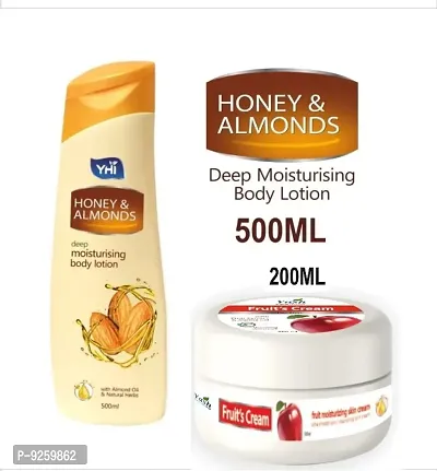 yhi 500 ml body lotion and one yash 200 ml fruit cream pack of 2-thumb0