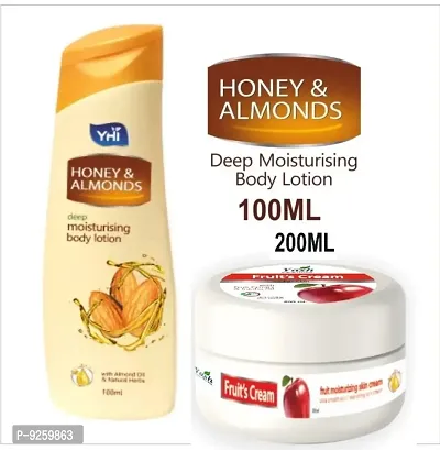 yhi 100 ml body lotion and one yash 200 ml fruit cream pack of 2