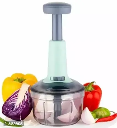 Vegetable Push Chopper and Buttermilk Blender Hand Push Chopper-thumb0