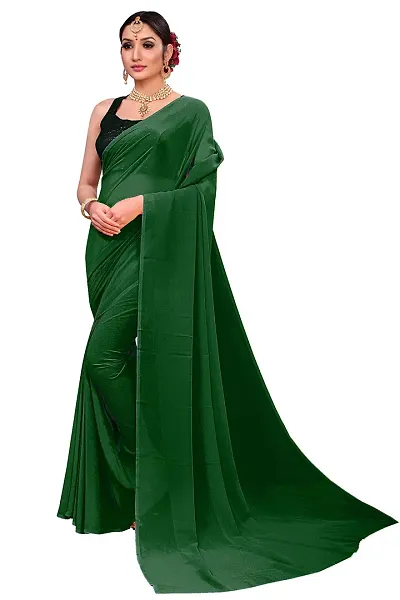 FANCYNINE Women's Georgette Saree with Full Stitched Blouse |