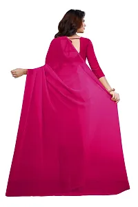 FANCY NINE Dark_pink Georgette Casual Wear Dyed Saree With Unstiched Blouse-thumb2