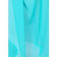 Turquoise Georgette Casual Wear Plain Dyed Saree With Unstitched Blouse-thumb3