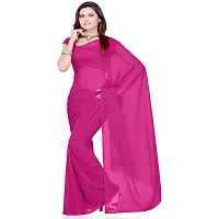 Combo of 2 Sarees  Medium turquoise  Medium violet Georgette Dyed Saree with unstiched blouse-thumb2