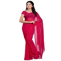 Combo of 2 Sarees  Medium turquoise  Tomato Georgette Dyed Saree with unstiched blouse-thumb2
