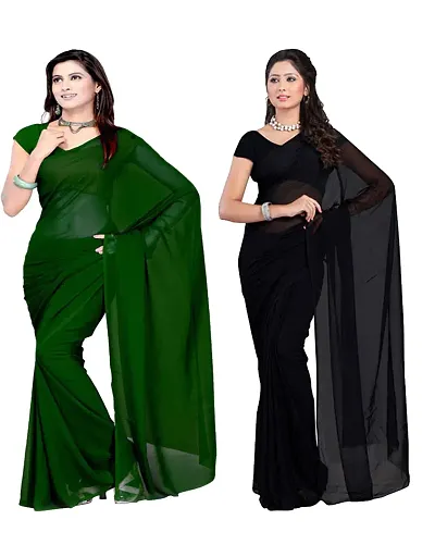 Combo Georgette Dyed Sarees