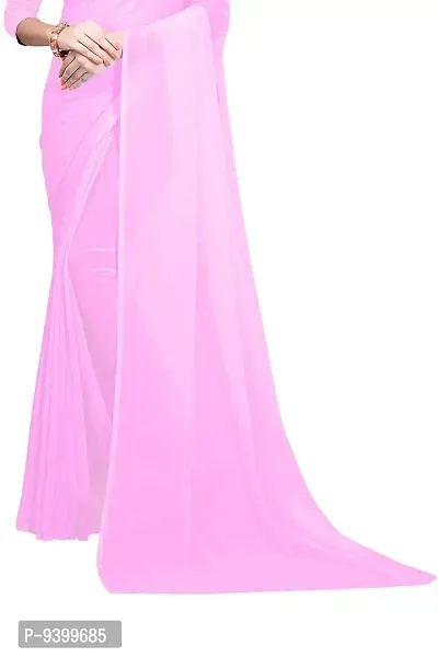 FANCY NINE light_baby_pink Georgette Casual Wear Dyed Saree With Unstiched Blouse-thumb4