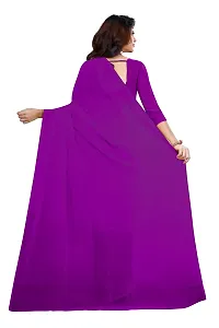 FANCY NINE light_purple Georgette Casual Wear Dyed Saree With Unstiched Blouse-thumb2