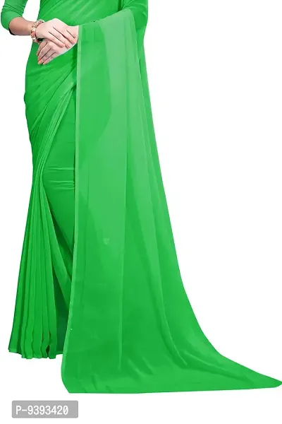 FANCYNINE Women's Georgette Saree With Blouse Piece (S286FS614_Light Green)-thumb4