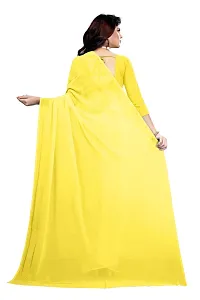 FANCY NINE light_yellow Georgette Casual Wear Dyed Saree With Unstiched Blouse-thumb2