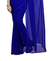 FANCYNINE Women's Plain Weave Georgette Saree With Blouse Piece (1S2592S195_Blue)-thumb2