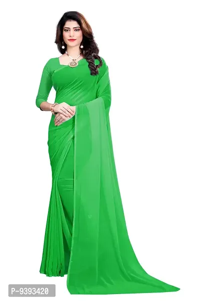 FANCYNINE Women's Georgette Saree With Blouse Piece (S286FS614_Light Green)-thumb0