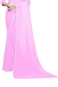 FANCY NINE light_baby_pink Georgette Casual Wear Dyed Saree With Unstiched Blouse-thumb3