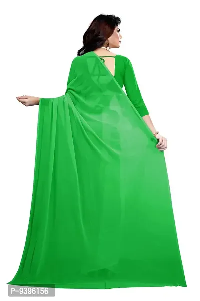 FANCY NINE light_green Georgette Casual Wear Dyed Saree With Unstiched Blouse-thumb3