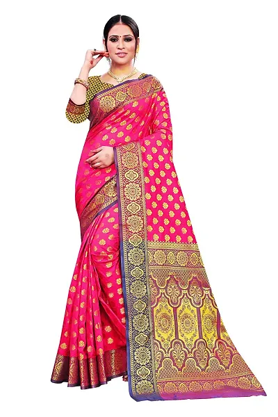 New In Pure Silk Saree with Blouse piece 