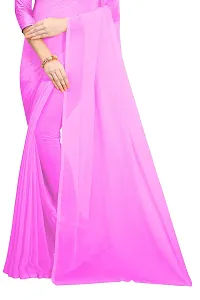 FANCYNINE Women's Georgette Casual Wear Dyed Saree with Blouse (FS279FS601, Pink)-thumb3