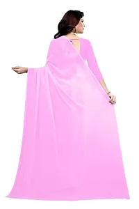 FANCY NINE light_baby_pink Georgette Casual Wear Dyed Saree With Unstiched Blouse-thumb2