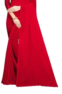 FANCY NINE light_crimson Georgette Casual Wear Dyed Saree With Unstiched Blouse-thumb3