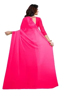 FANCY NINE Pink Georgette Casual Wear Dyed Saree With Unstiched Blouse-thumb2