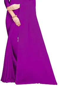 FANCY NINE light_purple Georgette Casual Wear Dyed Saree With Unstiched Blouse-thumb3