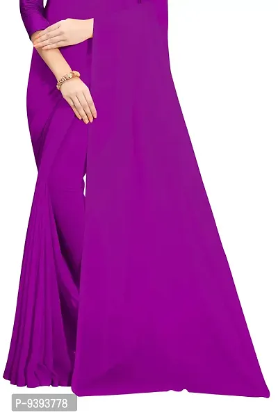 FANCY NINE light_purple Georgette Casual Wear Dyed Saree With Unstiched Blouse-thumb4