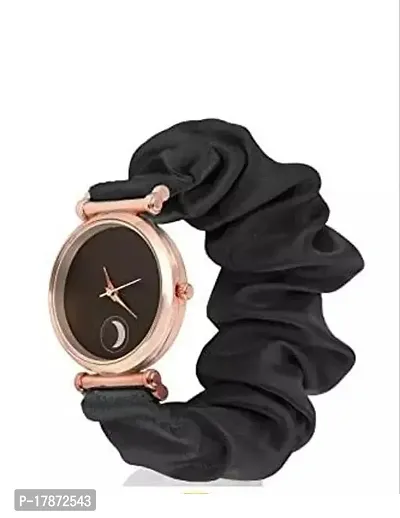 Stylish Black Fabric Analog Watch For Women-thumb0