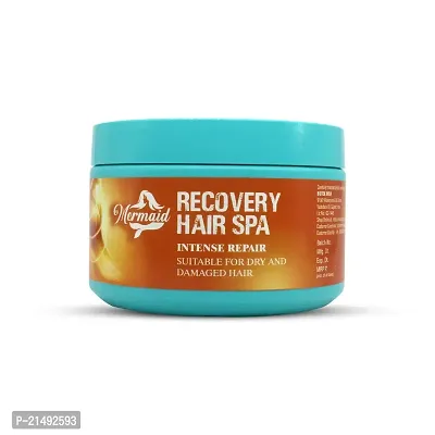 Mermaid Recovery Hair Spa Mask for Intense Repair with Keratin Complex, Suitable for Dry, Damaged and Oily Hair for Women  Men, Multicolor, 200 g