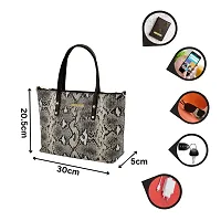 Stylish Black Artificial Leather Printed Handbags For Women-thumb1