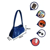 Stylish Blue Artificial Leather Solid Handbags For Women-thumb1