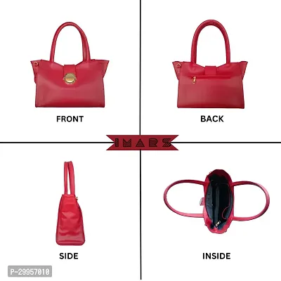 Stylish Red Artificial Leather Solid Handbags For Women-thumb3