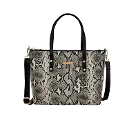 Stylish Black Artificial Leather Printed Handbags For Women-thumb3