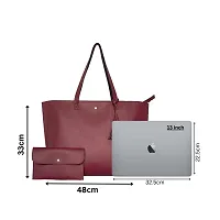 Stylish Maroon Artificial Leather Solid Handbags For Women-thumb2