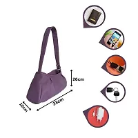 Stylish Purple Artificial Leather Solid Handbags For Women-thumb1