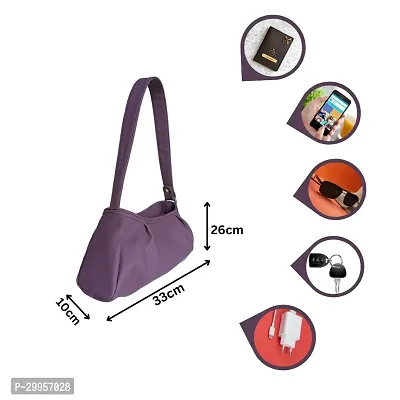 Stylish Purple Artificial Leather Solid Handbags For Women-thumb2