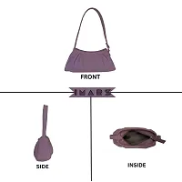 Stylish Purple Artificial Leather Solid Handbags For Women-thumb2