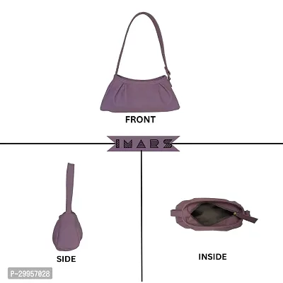 Stylish Purple Artificial Leather Solid Handbags For Women-thumb3