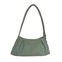 Stylish Green Artificial Leather Solid Handbags For Women-thumb1