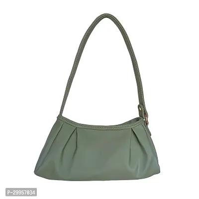 Stylish Green Artificial Leather Solid Handbags For Women-thumb2