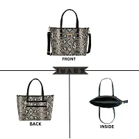 Stylish Black Artificial Leather Printed Handbags For Women-thumb2