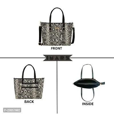 Stylish Black Artificial Leather Printed Handbags For Women-thumb3