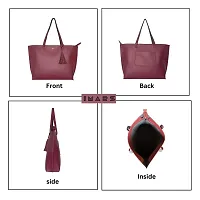 Stylish Maroon Artificial Leather Solid Handbags For Women-thumb3