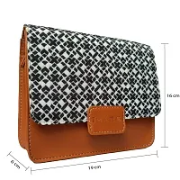 Stylish White Vegan Leather Printed Sling Bag For Women-thumb3